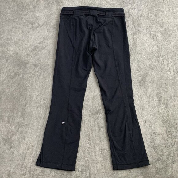 Lululemon Pants Womens Size 8 Black Belt It Out Crop Leggings Athleisure Workout - Picture 8 of 10